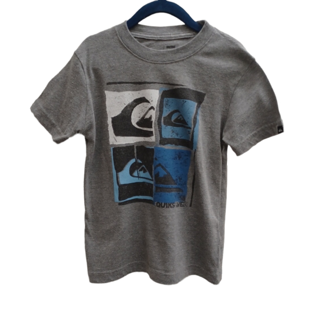 Quicksilver Short Sleeve T-Shirt Boys Size S, Graphic T-Shirt/ Gray